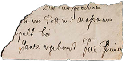 Briefecke mit Unterschrift Jacob Grimms